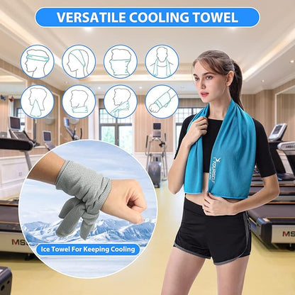 SYOURSELF Cooling Towels for Neck and Face, 4 Pack 40" x 12" Cooling Towel for Hot Weather, Soft Breathable Instant Cool Chilly Pad for Sports Golf Yoga Gym Athletes Camping Ice Towels