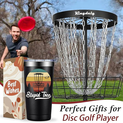 Disc Golf Gifts for Men - Christmas Birthday Gifts for Disc Golf Player - DiscGolf Tree Tumbler Cup 20 oz