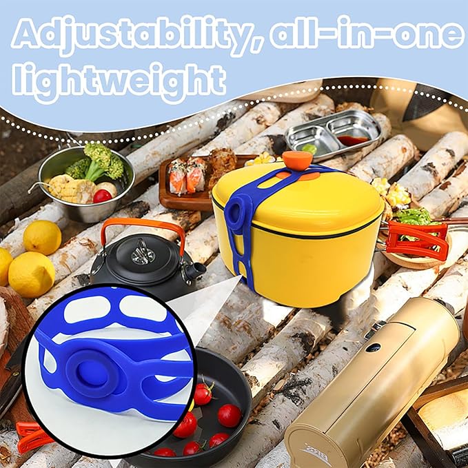 21.3 Inch Reusable Silicone Tie - Self-Locking Elastic Strap for Bento Box/Slow Cooker Lid/Pot, Multi-Use Organizer for Cords/Curtain/Yoga Mat/Camping Gear, BPA-Free & Dishwasher Safe (Grey 1PCS)