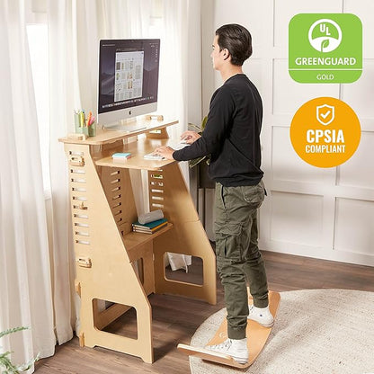 ECR4Kids Balance Board, Montessori Toy, Natural