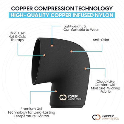 Copper Compression CopperFreeze™ Knee Sleeve Hot & Cold Therapy Support for Pain, Swelling, and Injury Recovery – 360° Copper Infused Relief for Knees and Joints