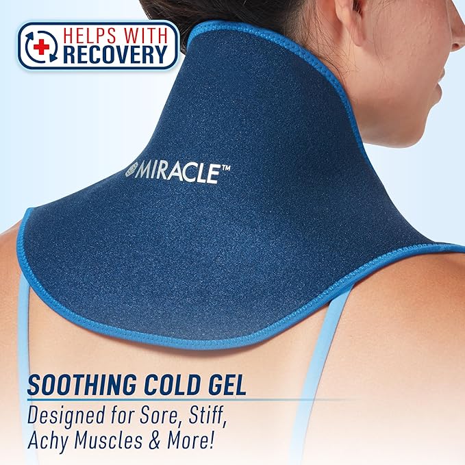 Miracle Back Relief Gel-Infused Compression Wrap for 360-Degree Neck, Shoulder & Back Support, Comfortable & Form Fitting Upper/Lower Back Support Wrap for Cold & Hot Compression