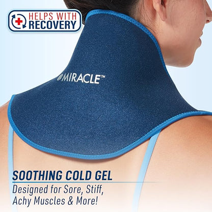 Miracle Back Relief Gel-Infused Compression Wrap for 360-Degree Neck, Shoulder & Back Support, Comfortable & Form Fitting Upper/Lower Back Support Wrap for Cold & Hot Compression