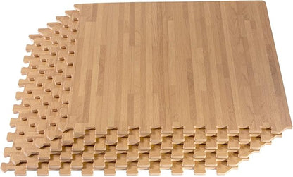 Forest Floor 3/8 Inch Thick Printed Foam Tiles, Premium Wood Grain Interlocking Foam Floor Mats, Anti-Fatigue Flooring – Stylish Flooring Solution