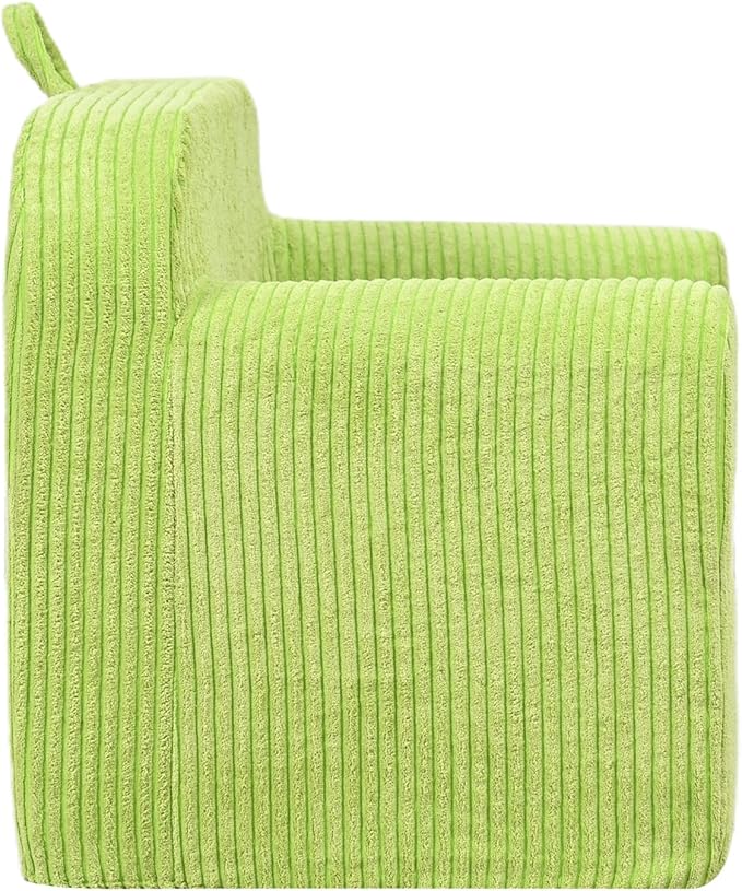 Kids Sofa, 2-in-1 Comfy Toddler Couch,Soft Sherpa Fold Out Toddler Chair for Boys and Girls (Green)