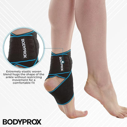 Bodyprox Ankle Support Brace, Adjustable Compression Ankle Braces for Sports Protection, One Size Fits Most for Men & Women