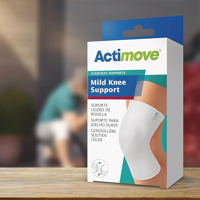 Actimove Everyday Supports Mild Knee Support - Mild Support, Lightweight, Easy to Apply for Slightly Swollen and Aching Knees – White, X-Large