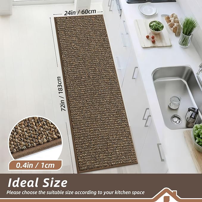 BEQHAUSE Kitchen Runner Rugs 24"x72", Non-Slip Kitchen Mats