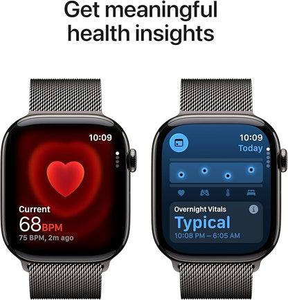 Apple Watch Series 11 [GPS + Cellular 46mm] Smartwatch with Slate Titanium Case with Slate Milanese Loop - M/L. Sleep Score, Fitness Tracker, Health Monitoring, Always-On Display, Water Resistant