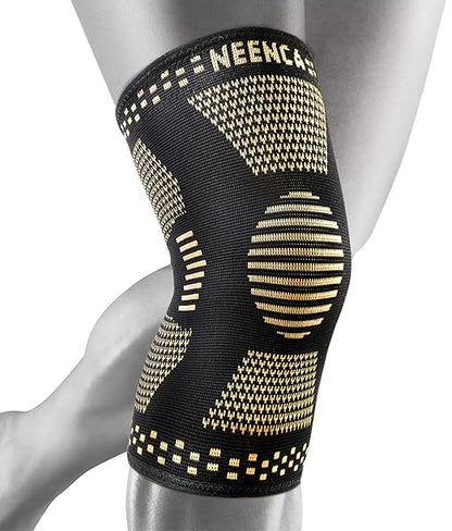 NEENCA Copper Knee Braces for Knee Pain Relief - 2 Pack Knee Sleeves Set, Knee Compression Sleeves with Copper Ions Infused Fiber for Sports, Workout, Arthritis, Meniscus Tear- FSA/HSA Eligible