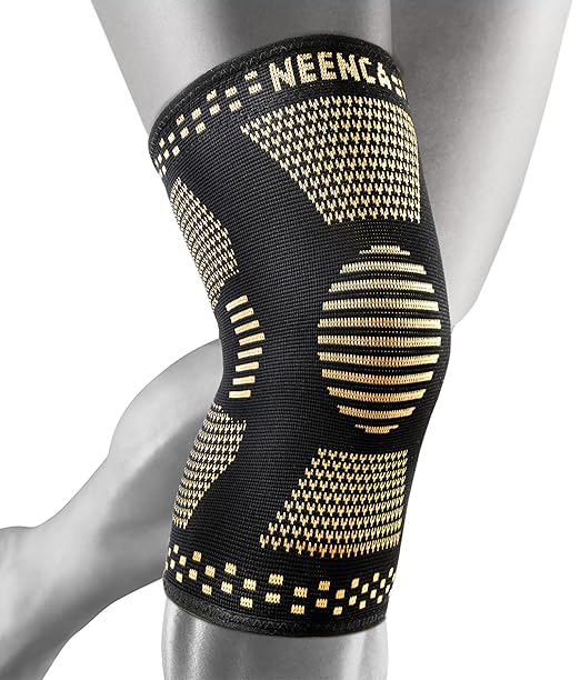 NEENCA Copper Knee Braces for Knee Pain Relief - 2 Pack Knee Sleeves Set, Compression Sleeves with Copper Ions Infused Fiber for Sports, Workout, Arthritis, Meniscus Tear- FSA/HSA Eligible