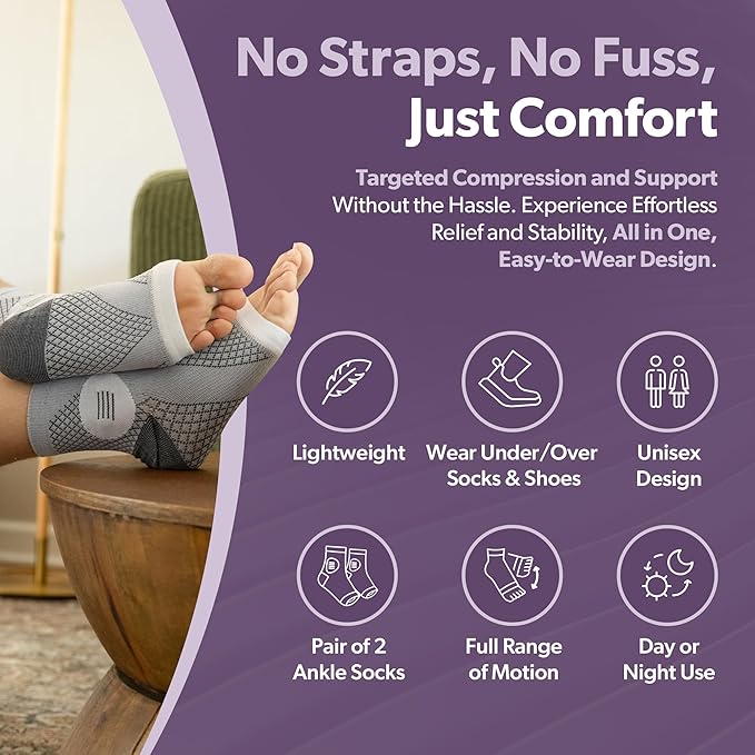 BraceAbility Neuropathy Socks (Pair) - Peripheral Neuritis Compression Diabetic Toeless Foot Sleeves for Nerve Damage Pain in Feet, Ankle Gout, Plantar Fasciitis Relief Brace for Men and Women (L - Black)