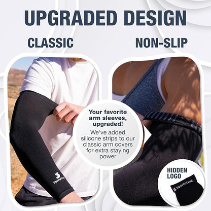 SportsTrail Cooling Arm Sleeves for Men & Women – Breathable, UV Sun Protection, Sports Arm Sleeves for Women, Men & Youth