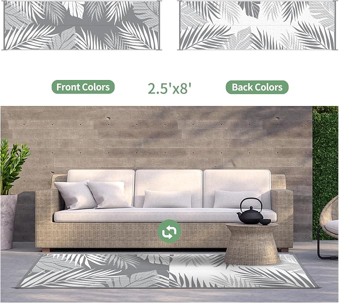 GENIMO Outdoor Rug 2.5' x 8' Waterproof