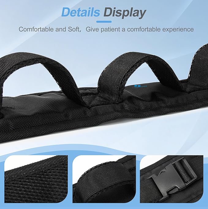 Gait Belt Transfer Belts with Handles for Lifting Seniors, Safety Gate Belt with Quick Release Buckle Nursing Safety Patient Assist for Elderly, Disabled, Physical Therapy, Caregivers(Black)
