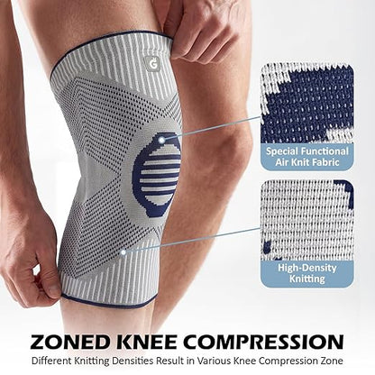 GOOGAH Knee Compression braces 2-Pack - Pain Relief Support for Arthritis, ACL & Meniscus Tears | Breathable Nylon Knee Sleeves for Men & Women | Sizes XXS-2XL