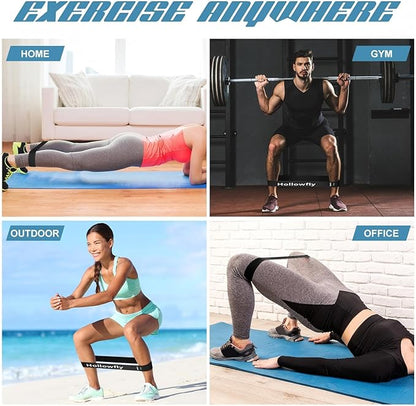 Hollowfly 30 Pcs Latex Resistance Loop Exercise Bands for Booty Workout Stretch Exercise Band Non Slip for Legs Squat Resistance Loop Women Men Starter Butt Hip Thigh Fitness