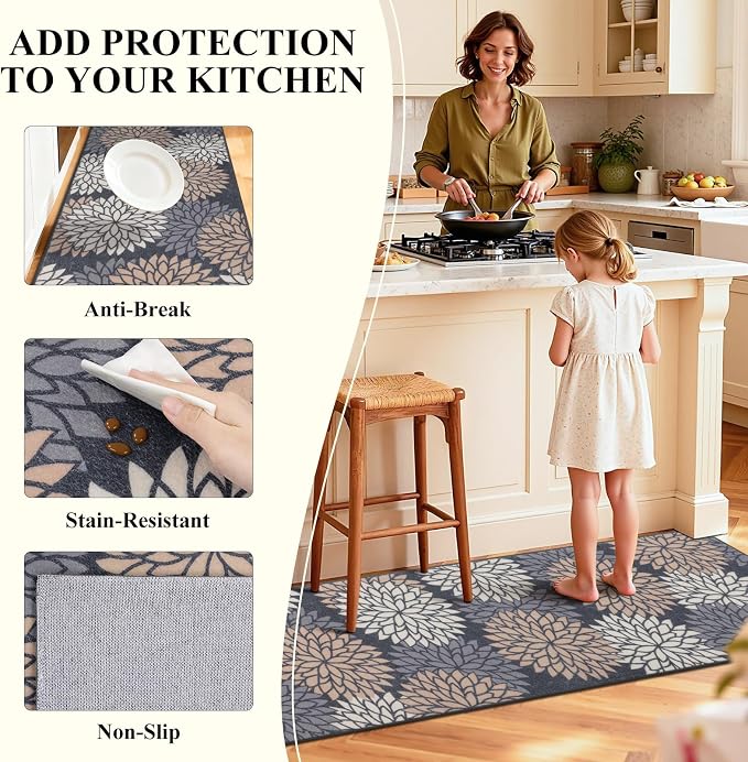 Ileading Boho Kitchen Rugs Sets 3 Piece