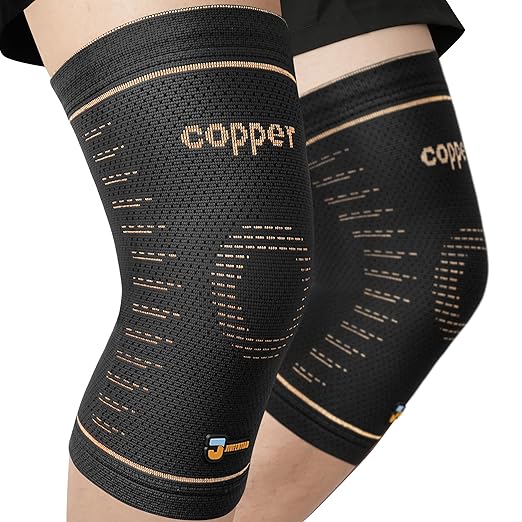 JIUFENTIAN Copper Knee Brace for Women and Men(2 Pack) -knee compression sleeves for Arthritis, Running & Daily Use-Targeted Support for Joint Stability & Pain Relief(2X-Large)