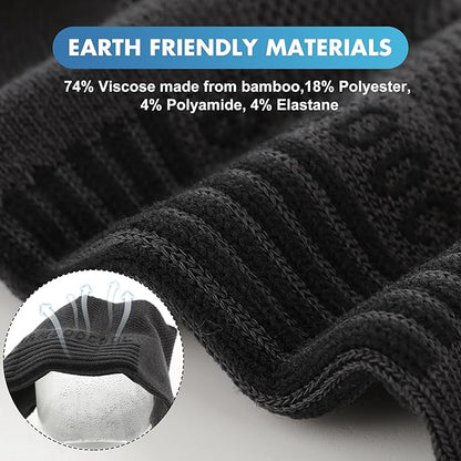 BAMBOO COOL Men's Athletic Ankle Socks Moisture Wicking, Anti-Odor Breathable Running Mesh Socks Arch Support, 8 Pack