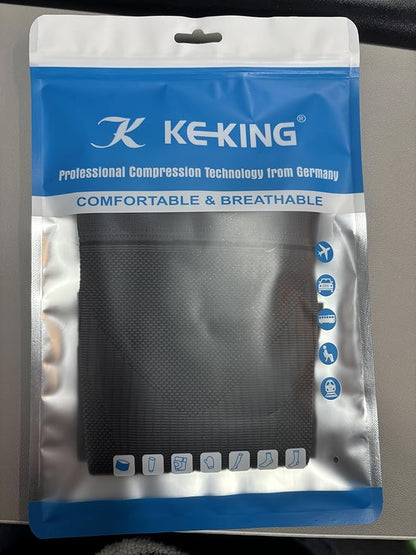 KEKING® Compression Arm Sleeves, Pair, Firm 20-30mmHg Graduated Compression Full Arm Support for Recovery, Pain Relief, Tendonitis, Golfers & Tennis Elbow Brace, Workouts Sports - Latex Free Grey S