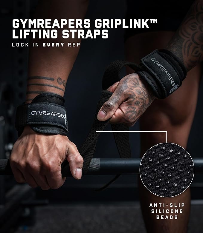 Gymreapers GripLink D-Ring Lifting Wrist Straps