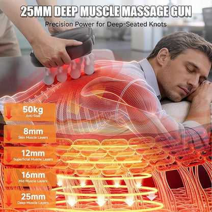 New 16 Head Massage Gun Deep Tissue,Percussion Massager with 10/20/30 Min Timer Settings,Electric Massage Tool 20 Levels & 9 Modes for Back/Shoulder/Hand/Leg/Foot Full Body Muscle Pain Relief
