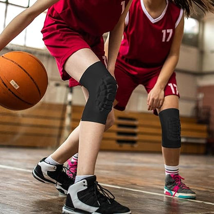 Wrestling Knee Pads for Kids Youth Adult, Knee Compression Sleeve for Basketball Volleyball Football, 1 Pair Short Knee Pads Sleeves ((#2) Black-2pcs,Small)