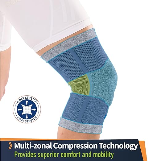 Comforband Premium Recovery Knee Compression Support – Germanium & Bamboo Charcoal Infused Knee Brace for Improved Circulation, Joint Stability, and Pain Relief (Small)