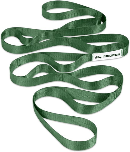 Trideer Non-Elastic Stretching Strap with Loops for Physical Therapy & Rehab, Knee Hip Leg ROM Post-Surgery, Yoga Strap for Stretching, Leg Lifter Strap Mobility Aid, Hamstring Calf Back
