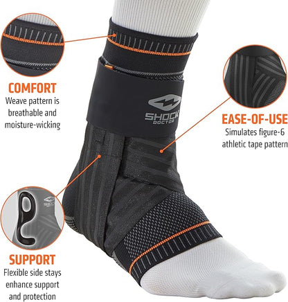 Shock Doctor Ultra Knit Ankle Brace W/Figure 6 Strap & Stays