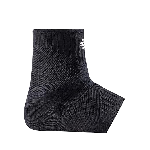 Bauerfeind Sports Ankle Support Dynamic - Ankle Compression Sleeve for Freedom of Movement - 3D AirKnit Fabric for Breathability - Premium Quality & Washable (XS, All Black)