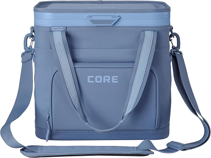 CORE Magnetic Zipperless Soft Cooler | Insulated Hard Liner Ice Chest Box | Best Portable Soft Cooler for Food & Beverages for Tailgating, Car Camping, and Family Beach Picnics
