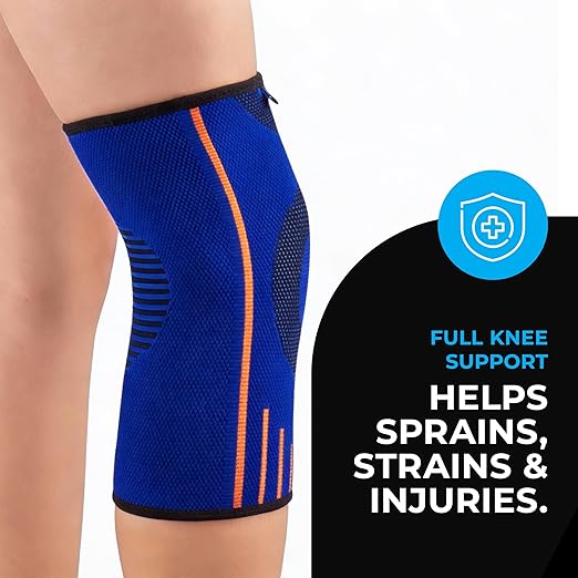 VITTO Kids Knee Brace - Osgood Schlatter Knee Brace Youth, Compression Sleeve for Boys and Girls from 4-14 years old (Blue, L)