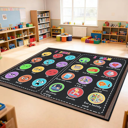 Large Classroom Rug Elementary 8x10 ft, Rug