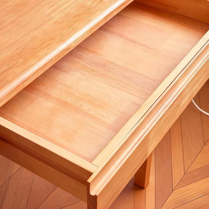 47"x24" Solid Wood Desk with Drawers,Wood Writing Desk for Small Spaces, Home Office Desks for Work,Gaming Study PC Desk for Bedroom,Student Computer Desks(Natural Wood Color, 47 inch)