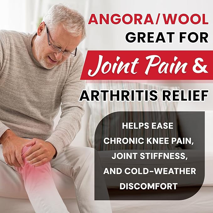 MAXAR Angora/Wool Knee Sleeve for Men & Women - Soft, Warm Support to Improve Circulation and Alleviate Arthritis Joint Pain - Lightweight Knee Warmer (XXL, 1 pc)