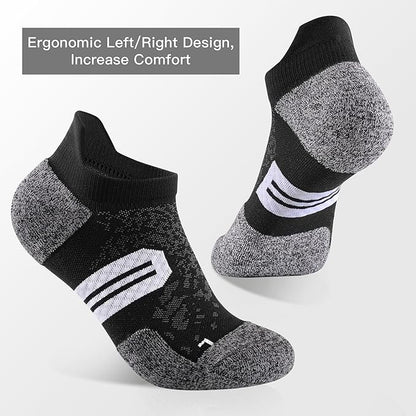 BUDERMMY Womens Ankle Compression Socks with Arch Support Athletic Low cut Running Socks for Women Workout Cushion 5 Pairs