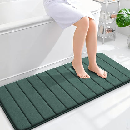 OLANLY Memory Foam Long Bathroom Rugs Runner 47x20, Super Soft Absorbent Bath