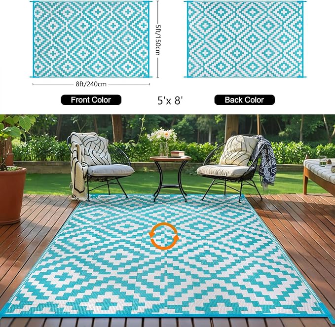Outdoor Patio Plastic Straw Rug
