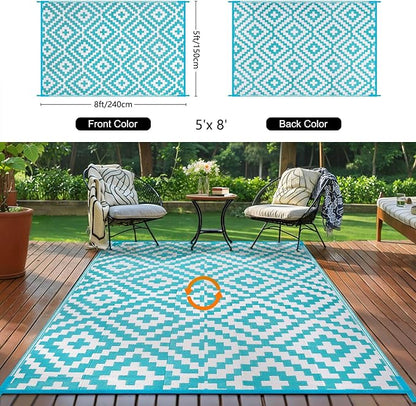 Outdoor Patio Plastic Straw Rug