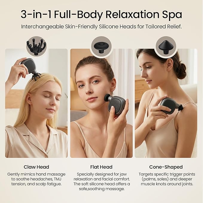 Pocket Mini Massage Gun, Mothers Day Gifts, Small Portable Massager for Travel | Quiet Handheld Electric Massage Gun for Neck, Face, Head & Muscle Relief | 4 Speeds, USB-C, Gift for Women & Men