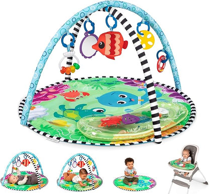 Baby Einstein Sea Floor Explorers 2-in-1 Water Mat, Portable Tummy Time, Activity Play Gym, Sensory Toys, Ages Newborn and Up