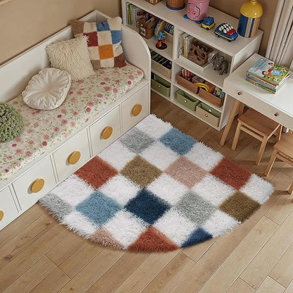 PureCozy Checkered Rug 6ft Radius Corner