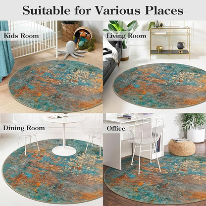 Lahome Modern Abstract Round Rug 5Ft