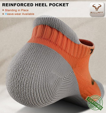 BULLIANT Men Running Socks,Active Ankle Socks No Show For Men With Cushioned Footbed Arch Support Breathable Wicking