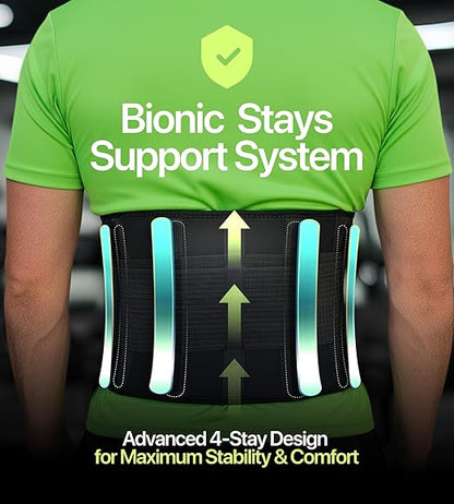 Back Brace for Lower Back Pain Relief – Adjustable Lumbar Support Belt for Women & Men, Lower Back Support for Herniated Disc, Sciatica & Heavy Lifting, Workout Back Support Brace, Size M