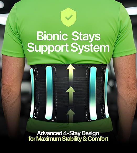 Back Brace for Lower Back Pain Relief – Adjustable Lumbar Support Belt for Women & Men, Lower Back Support for Herniated Disc, Sciatica & Heavy Lifting, Workout Back Support Brace, Size L