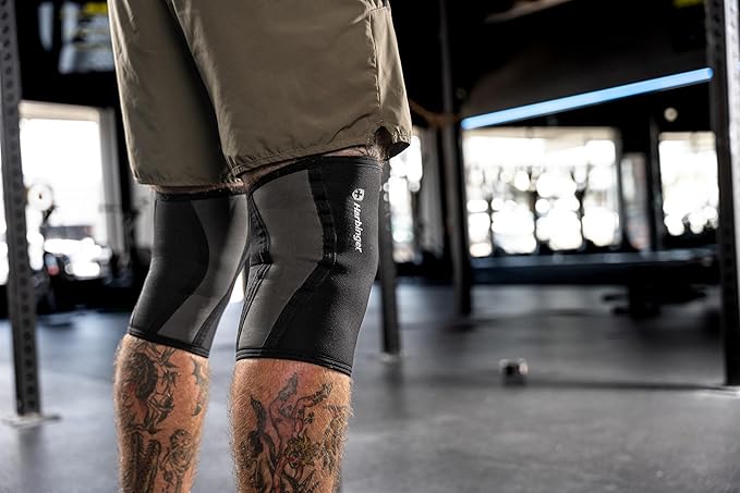 Harbinger Knee Sleeves 5mm Thick Neoprene | Compression for Weightlifting, Cross Training, Powerlifting, Squats | Support & Warmth | Pair