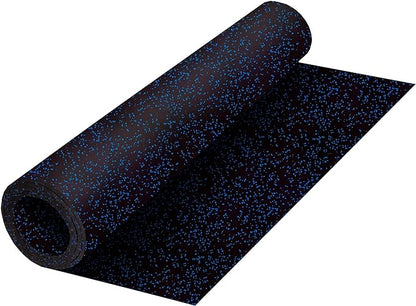 Genaflex Rubber Gym Floor Mat - 8mm Thick - Heavy Duty Commercial Protective Gym Flooring Roll (10% Blue, 4' X 6')